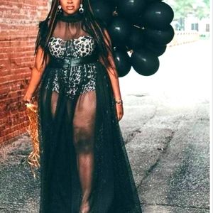 Cover up plus leopard romper